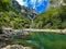 View of a natural paradise in the valley of Fiume Sentino