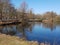 View on a natural sea landscape surrounded by trees in Meppen emsland germany