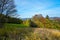 View of nature and the Rhön near Riedenberg. Autumn forest