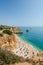 View of the Navy Beach Praia da Marinha in Lagoa, District Faro, Algarve, Southern Portugal.