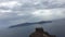 The view of Nea Kameni from Oia near Santorini, cyclades, Greece