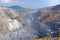 View of the nepheline mining camp during the work shift from above