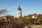 view of Neuburg Castle with tower in Freyburg / Unstrut