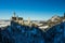 View of Neuschwanstein Castle in winter from Queen Mary`s Bridge