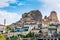 View of the Nevsehir Cave City in Cappadocia in Turkey. Open air