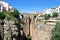 View of the new bridge crossing the gorge, Ronda, Spain.