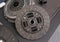 View on new clean car truck clutch component part detail. Car clutch disc disk parts details components for maintenance repair Car