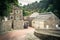 View of New Lanark Heritage Site, Lanarkshire in Scotland, United Kingdom.