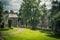 View of New Lanark Heritage Site, Lanarkshire in Scotland, United Kingdom