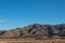 View of New Mexico plains and mountains, desert southwest winter, blue sky copy space