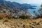 A view of the new town from the Norman ruins on the Mesa above the town of Cefalu, Sicily