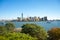 View of New York Manhattan Skyline from Ellis Island