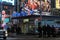 View of New York Police Dept at Times Square with policeman