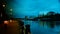 View of Newcastle at dusk, under the bridge