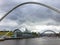 View of Newcastle and Gateshead Quayside and Bridges in north east  England