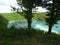 View of the Niagara river surrounded by vegetation