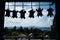 View from the Nigatsu-do Buddhist temple in Nara, Japan with lanterns in the foreground