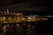 View of the night city of St. Petersburg from the Yacht Bridge