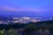 View at night from a mountain of La Spezia Gulf