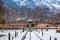 The view of Nishat Bagh Mughal Garden during winter season, Srinagar, Kashmir, India