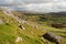 View from Norber Erratics down Wharfe Dale in Yorkshire Dales Na