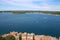 View north from the bell tower of Saint Euphemia church to northern part of Rovinj Rovigno on the Istrian peninsula in Croatia w