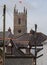 View of Northam village in North Devon, with church tower.