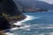 View of the Northern coastline of Madeira, Portugal, in the Sao Vicente area