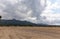 View of Northern Cyprus. The nature of the Mediterranean. A round bale of straw for animal feed. Forage for livestock