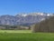 A view of the northern slopes of Velebit from Lika and the spring snow on its picturesque peaks, Sveti Rok - Croatia