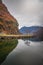 View of norwegian fiord and mountains