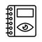 View notebook project thin line vector icon