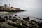 View of Nubble Lighthouse in Cape Neddick in York Maine