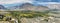 View of Nubra valley with Maitreya Buddha statue and Diskit gompa, Ladakh, India