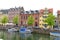 View of Nyhavn pier with color buildings, ships, yachts and other boats in the Old Town of Copenhagen, Denmark