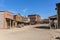 View at the Oasys - Mini Hollywood, a Spanish Western-styled theme park, outside Western cowboys scenario, Western style town with