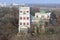 View from the observation deck to the Gomel palace and park ensemble. Early spring