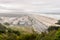 The view of Ocean Beach and The Great Highway from Sutro Heights Park in San Francisco, California