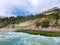 View of the ocean and the cliffs at 1000 Steps Beach