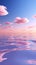 A view of the ocean with clouds in the sky, abstract wallpaper background in pink and purple.