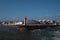 View of the ocean lighthouse on the coast in Porto, Portugal.