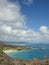 View of ocean and Makapu`u Beach from makapuu lookout at Oahu Island