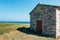 View of the ocean from the medieval stone hermitage on the coast