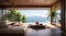 View of the ocean from an open plan living area tropical landscapes