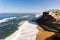 View of ocean waves on beach near Azenhas do Mar, Portugal