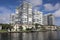 View of oceanside condos in downtown Hollywood, Florida