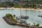 View of Ocho Rios Bay Beach  and marina in Jamaica