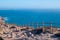 View od Cabo da Roca in Sintra - Roca Cape - cliffs and fence at sunset