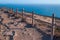 View od Cabo da Roca in Sintra - Roca Cape - cliffs and fence at sunset