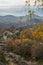 View from the Oelberg to the river Rhine over a autumnal forest.